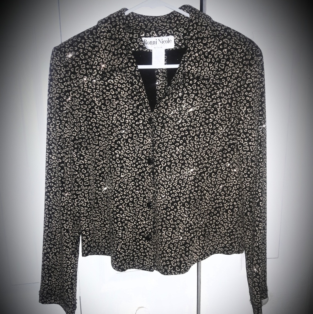 Ronni Nicole Gold Sparkle Jacket